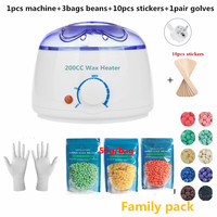 Podgrzewacz do wosku i parafiny 200cc mini podgrzewacz wosku stóp Mini SPA maszyna ręczna do depilacji ciała 1 maszyna + 100g wosk fasoli 10 sztuk naklejki 3